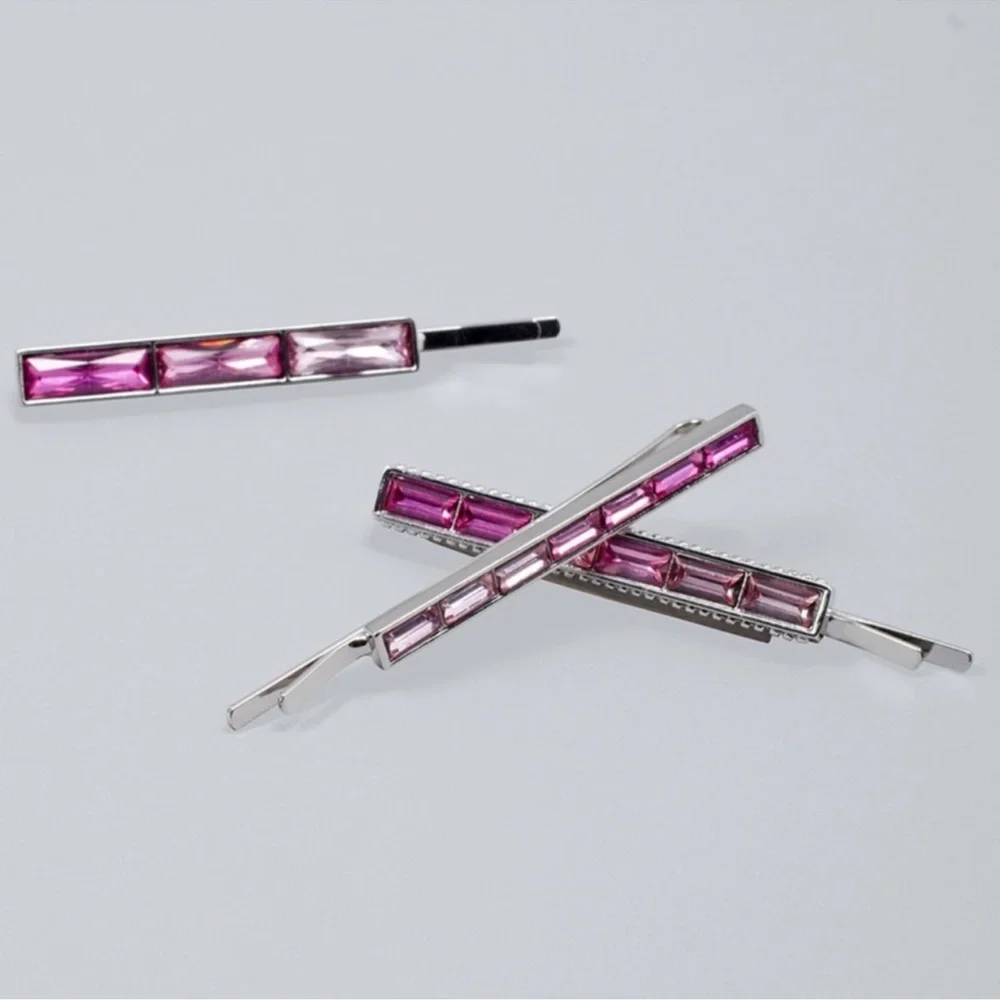 WHBM PINK STONE BOBBI PINS SET OF 3